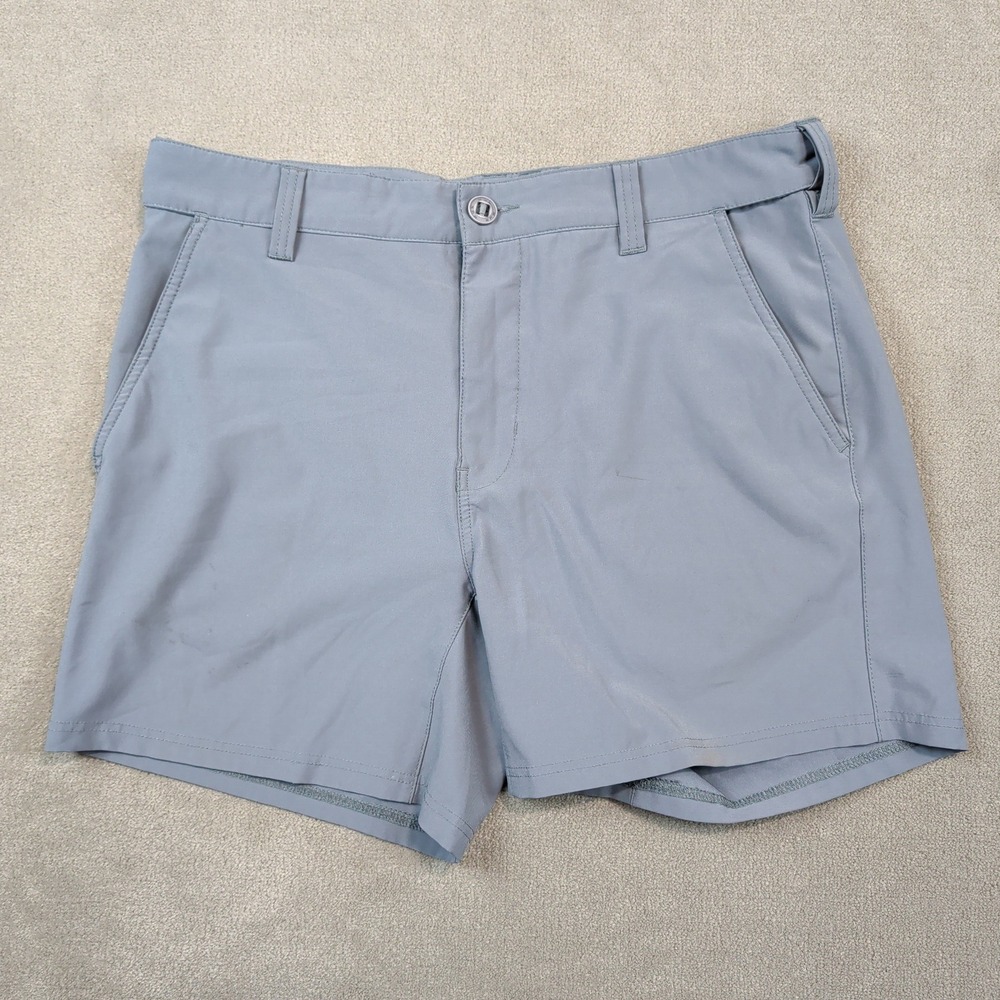 Huk Men Large Gray Performance Fishing Shorts Outdoor Stretch Gorpcore Active